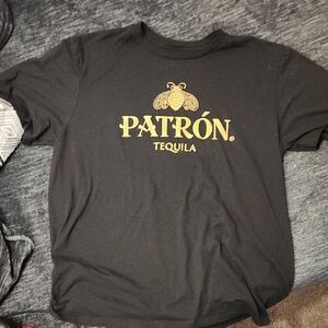 Patrón Black T-Shirt with Gold Logo